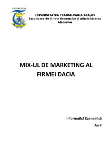Mix-ul de Marketing al Firmei Dacia - Pagina 1
