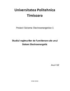 Proiectarea unui Sistem Electroenergetic - Pagina 1