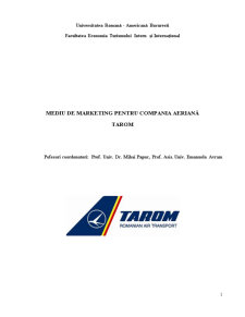 Mediu de Marketing pentru TAROM - Pagina 1