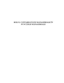 Rolul Contabilității Manageriale în Funcțiile Manageriale - Pagina 1