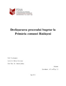 Desfășurarea Procesului Bugetar la Primăria Comunei Rădășeni - Pagina 1