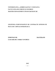 Gestiunea portofoliului de contracte Options pe piața de capital românească - Pagina 1