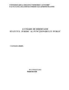 Statutul Juridic al Funcționarului Public - Pagina 1