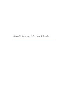 Nuntă în cer, Mircea Eliade - Pagina 1