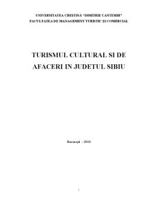 Turismul Cultural și de Afaceri în Sibiu - Pagina 1