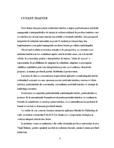Elaborarea mixului de marketing la Societatea Comercială Palace SA Sinaia - Pagina 4