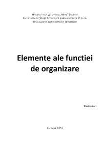 Elemente ale funcției de organizare - Pagina 1