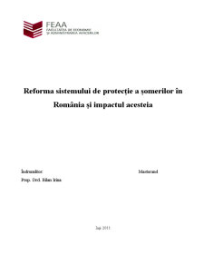 Reforma Sistemului de Protecție a Șomerilor în România și Impactul Acesteia - Pagina 1