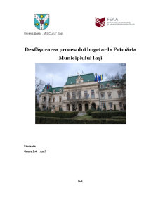 Desfășurarea Procesului Bugetar la Primăria Municipiului Iași - Pagina 1