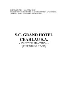 Caiet practică Hotel Ceahlău - Pagina 1