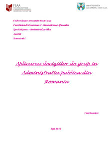 Aplicarea deciziilor de grup în administrația publică din România - Pagina 1