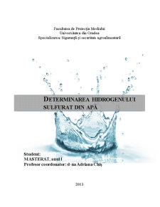 Determinarea hidrogenului sulfurat din apă - Pagina 1