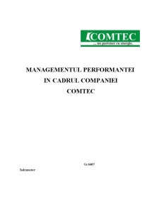 Managementul performanței în cadrul companiei Comtec - Pagina 1