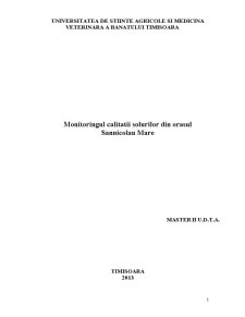 Monitorizarea calității solurilor din Sânnicolau Mare - Pagina 1