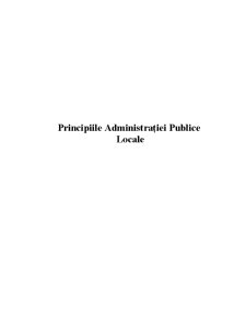 Principiile Administrației Publice Locale - Pagina 1
