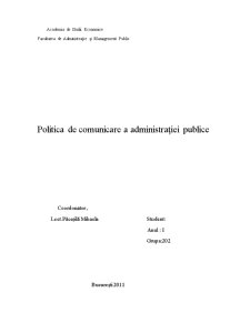 Politica de Comunicare a Administrației Publice - Pagina 1