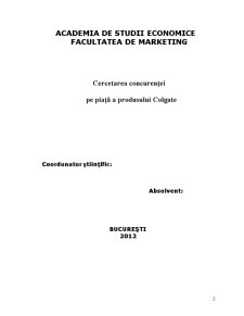 Cercetarea concurenței pe piață a produsului Colgate - Pagina 2