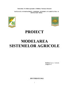 Modelarea și Simularea Sistemelor Agricole - Pagina 1