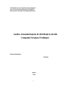 Analiza Sistemului Logistic la Compania Sergiana - Pagina 1