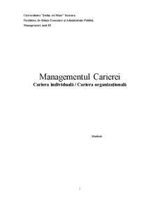 Managementul Resurselor Umane - Managementul Carierei - Pagina 1