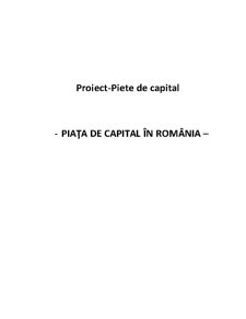 Piața de Capital în România - Pagina 1