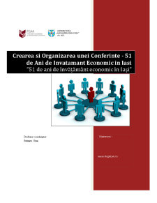 Crearea și organizarea unei conferințe - 51 de ani de învățământ economic în Iași - Pagina 1