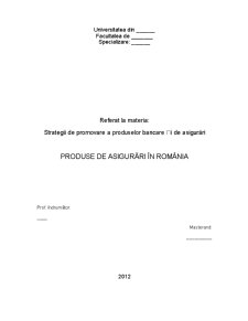 Produse de Asigurări în România - Pagina 1
