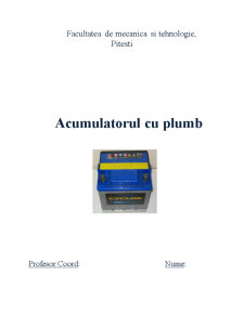Acumulatorul cu Plumb - Pagina 1