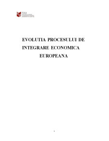 Evoluția procesului de integrare economică în Europa - Pagina 1