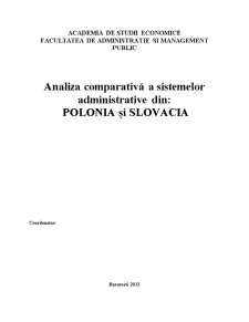 Analiza Comparativă a Sistemelor Administrative din Polonia și Slovacia - Pagina 1