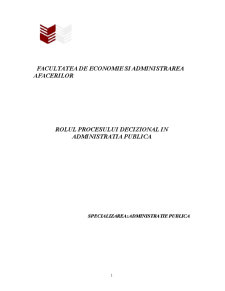 Rolul procesului decizional în administrația publică - Pagina 1