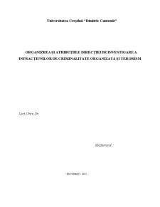 Organizrea și Atribuțiile Direcției de Investigare a Infracțiunilor de Criminalitate Organizată și Terorism - Pagina 1