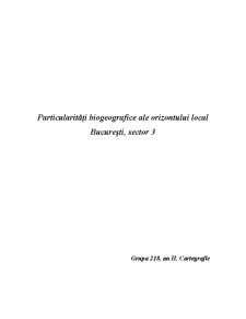 Particularități biopedografice în București - Sector 3 - Pagina 1