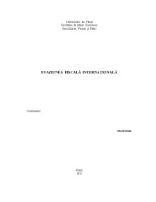 Evaziune fiscală internațională - Pagina 1