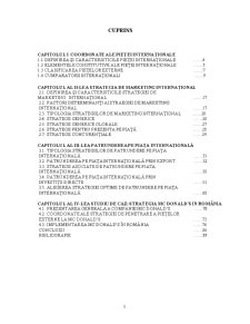 Lucrare de licență - strategii de marketing pentru penetrarea pieței internaționale - Pagina 1