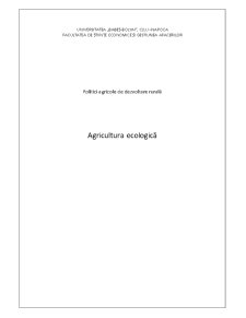 Politici agricole de dezvoltare rurală - agricultură ecologică - Pagina 1