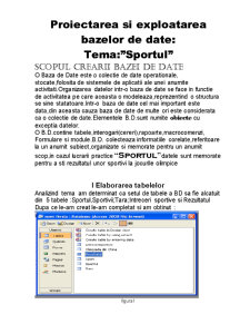 Proiectarea și Exploatarea BD - Sportul - Pagina 3