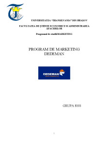Program de Marketing Dedeman - Pagina 1