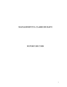 Managementul Clasei de Elevi - Pagina 1