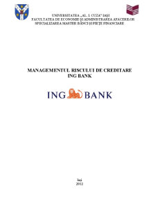 Managementul riscului de creditare - Banca ING - Pagina 1