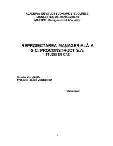 Reproiectarea managerială a SC Proconsruct SA - Pagina 1