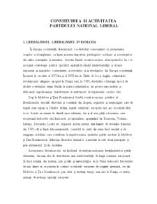 Constituirea și activitatea Partidului Național Liberal - Pagina 1