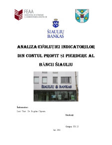 Analiza evoluției indicatorilor din contul de profit și pierdere al Siauliu Bank - Pagina 1