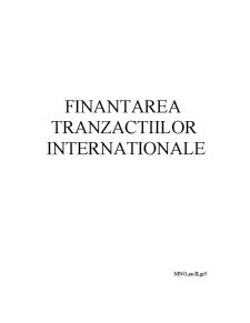Finanțarea tranzacțiilor internaționale - Pagina 1