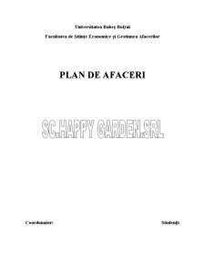 Plan de Afaceri SC Happy Garden - Pagina 1