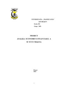 Analiza ECONOMICO-FINANCIARĂ a SC Icco Metal SA - Pagina 1