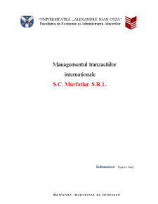 Managementul tranzacțiilor internaționale SC Murfatlar SRL - Pagina 1