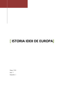 Istoria Ideii de Europa - Pagina 1