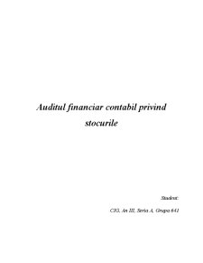 Auditul Financiar Contabil privind Stocurile - Pagina 1