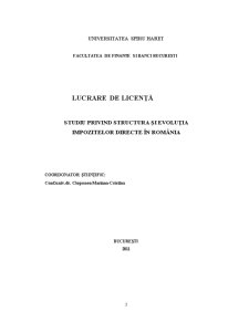 Evoluția și structura impozitelor directe în România - Pagina 1